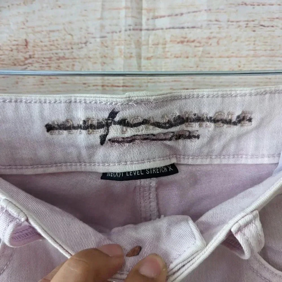 American Eagle Next Level Stretch Jegging Jeans Size 6L Light Pink Slim Leg - Picture 5 of 11